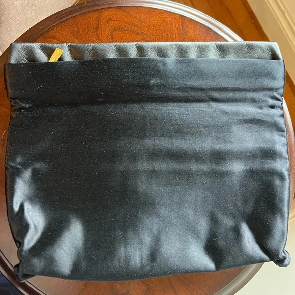 BCBGMaxAzria Black Fold-Over Clutch with Gold Accent - Picture 8 of 9